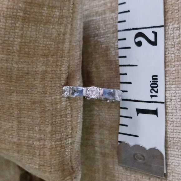 Silver Tone Clear Purple Rhinestone Post Earrings - Picture 9 of 10